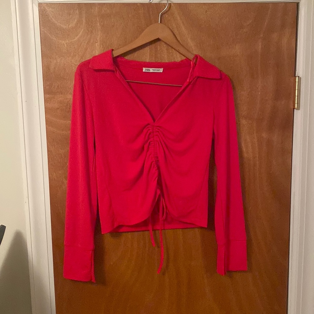 NWT Zara Collared Long Sleeve Top/Small/Unable to Return